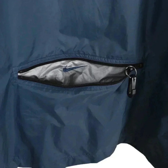 Nike Windbreaker  Jacket Blue Nylon Full Zip Reflective Stripes Size Large - Picture 4 of 12